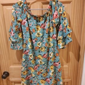 Off-shoulder floral dress